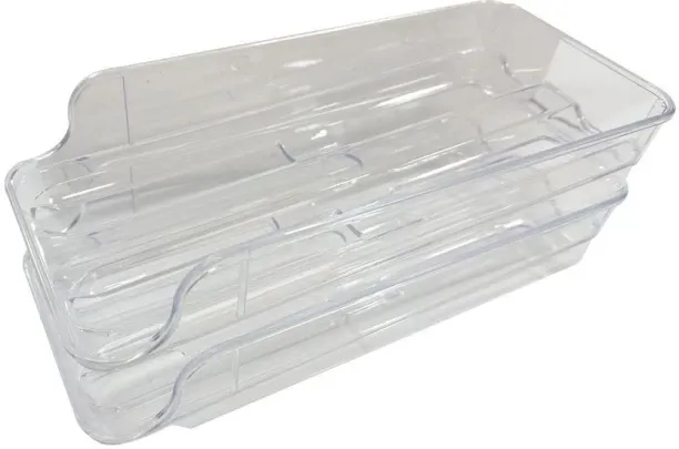 Refrigerator 2-Layer Egg Rack, Automatic Rolling Egg Storage Rack Refrigerator 2-Layer Egg Rack Sto…