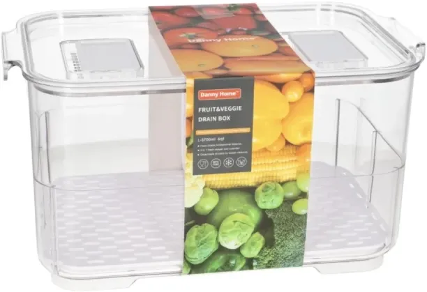 danny home HO-019 Fruit & Veggie Drain Box 27.6cm Storage Box