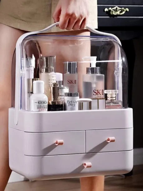 Makeup Cosmetic Storage Box with Lid Cover Portable Organizer Modern Style Makeup/Cosmetics Storage…