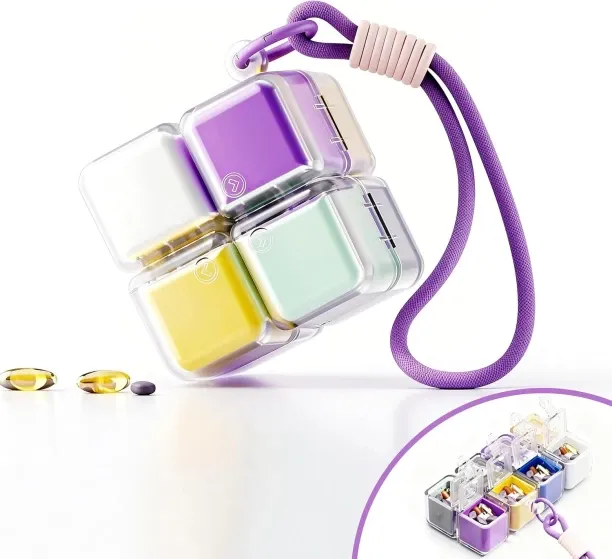 Duomi Weekly Pill Organizer - Foldable Travel Pill Organizer Magic Cube - Large Daily Pill Case for…