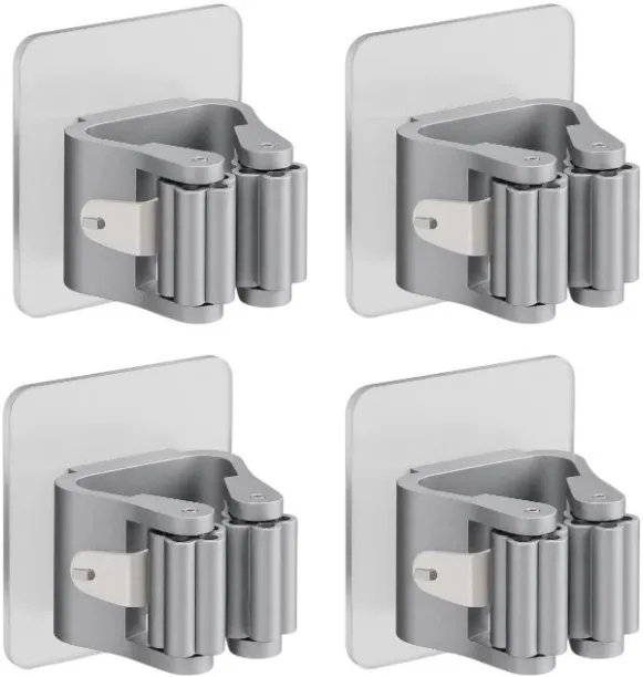 Premium E Adhesive 4 Piece Mop Holder & Storage Organizer set Pullout Organizers