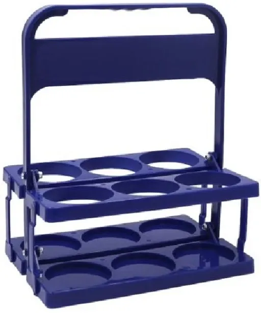 Best deals Online Kitchen Foldable Blue Beverage Bottle Storage Basket With Handle - 31cm Shelf Org…