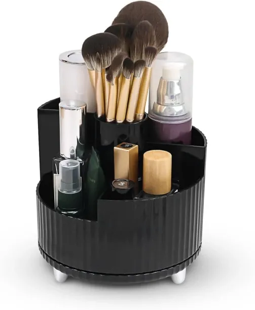 Lasonstiges 360° Rotating Makeup Brush Holder Organizer, 5 Slot Large Capacity Spinning Makeup Brus…
