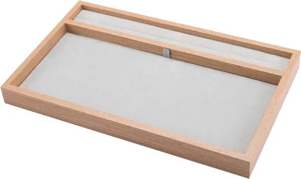 ALANES Portable Rings Necklace Pendant Combined Jewelry Display Tray Storage Box