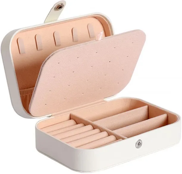 jozi trade Dual Layer PU Leather Compact Portable Jewelry Box Organizer-Rectangle Jewellery Organiz…