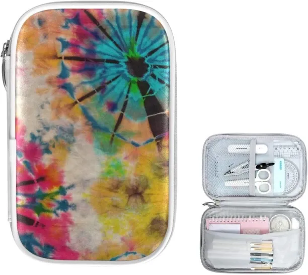 Lasonstiges Tie Dye Bohomian Pencil Bag Case Zipper Pencil Holder Organizer Stationary Pen Bag Cosm…