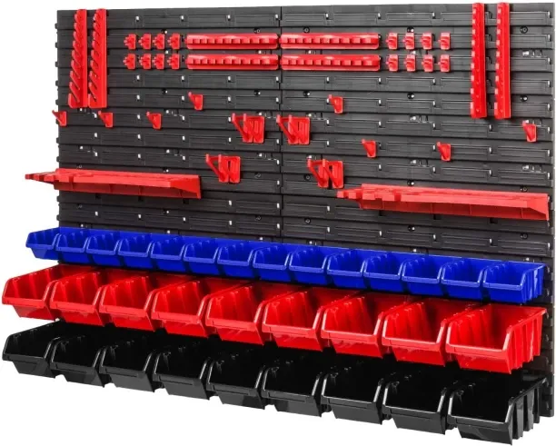 Fine Living DIY-It 4 Wall Plates & 70 Accessories Tool Box with Removable & Fixed Trays