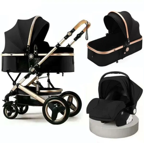 Belecoo 3 in 1 Travel System High Landscape Lightweight Foldable Baby Pram Car Seat Carriers Belt B…