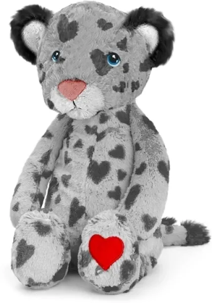 Keel Toys Keeleco Wild Snow Leopard with Heart (20cm) – A Sustainable, Heartwarming Gift  - 20CM