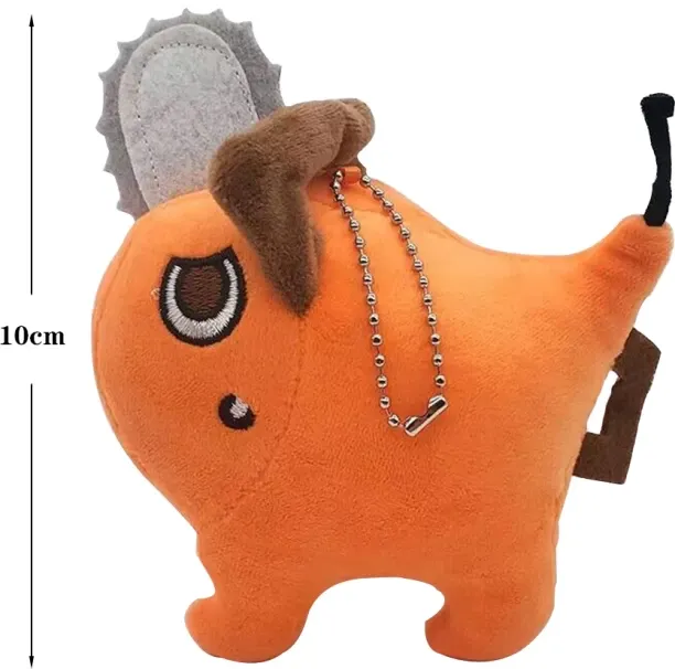 MAX (10cm keychain)Pochita Plush Chainsaw Chain Saw Man Cosplay Standing Orange Dog Stuffed Doll Ja…