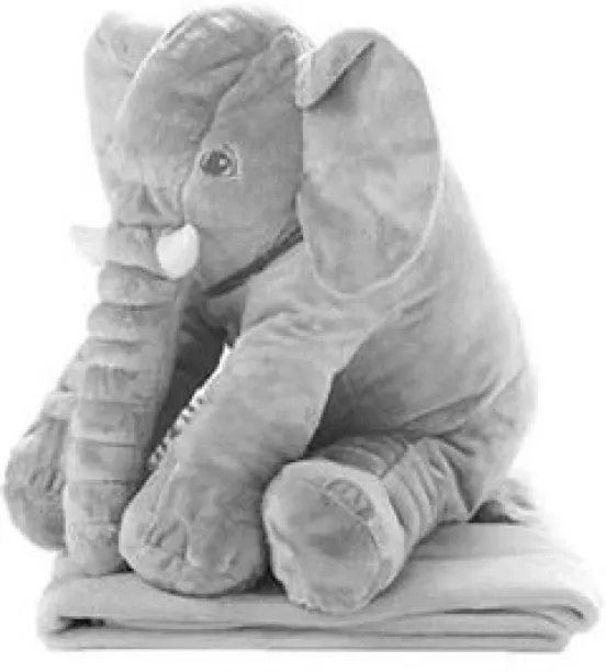 Comfy Soft Baby Elephant Pillow with Plush Blanket - Grey Baby Elephant Pillow with Plush Blanket  …