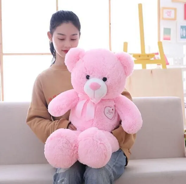 MAX (pink,90cm)1pc Big baby cute Teddy bear Studded Plush toys lovely bear dolls Gifts for girls Ch…