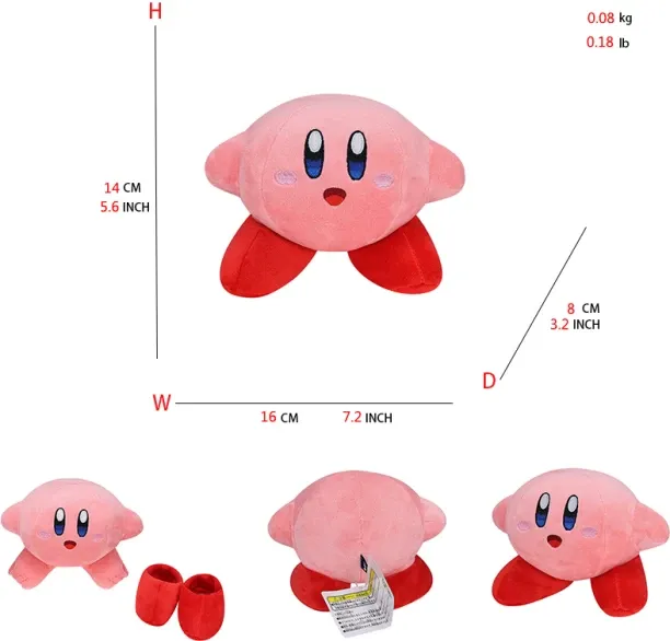 MAX (kirby big feet)Star Kirby Anime Plush Toys Sword Kirby Magolor Meta Knight Waddle Dee King Ded…
