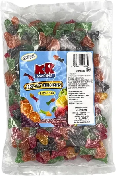 KR Sweets Jelly Sharks Jelly Shark Jelly Sweets