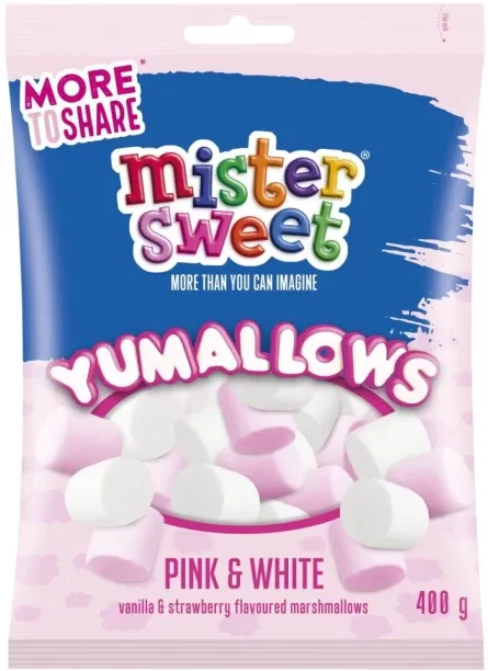 Mister Sweet Yumallows Pink & White Vanilla, Strawberry Marshmallow