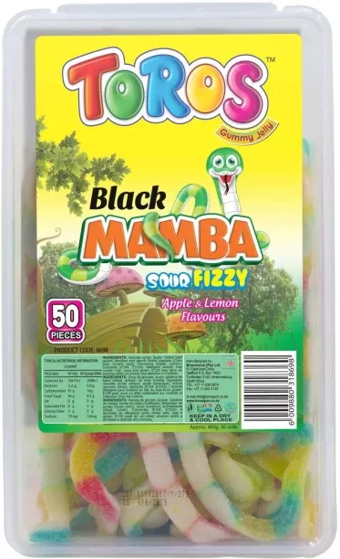 Toros Gummy Jelly Black Mamba Apple, Lemon Jelly Sweets