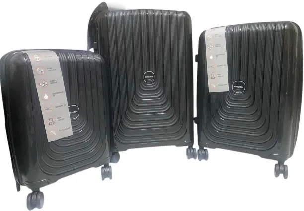 3Pieces Luggage bags-Unbreakable-Double Zip-Black EVOLTION -3Pieces Luggage Bags Set-Durable-Double…