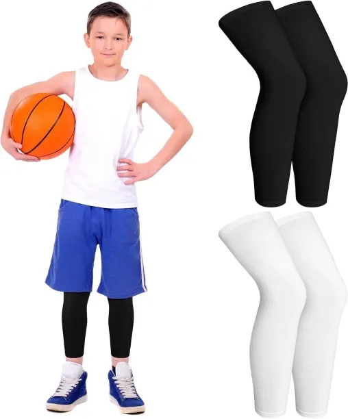 NEXUS Kids Long Compression Leg Sleeves Non Slip UV Protection Thigh Calf for Boy Girl Youth Basket…