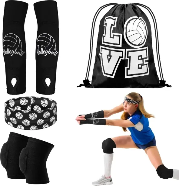 NEXUS 4 Pcs Volleyball Accessories Include Volleyball Knee Pads Volleyball Arm Sleeves Volleyball D…