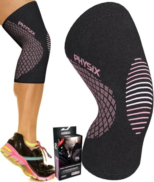 NEXUS Physix Gear Sport Knee Support Brace - Best No-Slip Knee Braces for Knee Pain Women & Men, Co…
