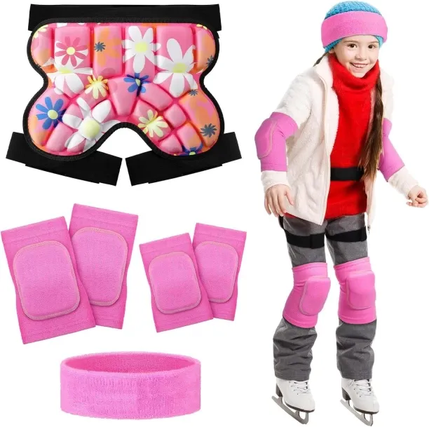 NEXUS 5 Pcs Kids Protective Gear Set Adjustable Youth Toddler Knee Pads Elbow Pads and Butt Pads fo…