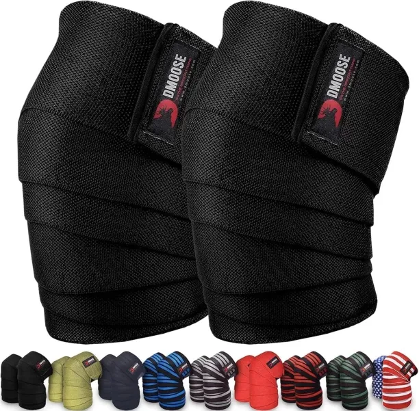 NEXUS DMoose Fitness Knee Wraps for Lifting - 78" Length Heavy Duty Gym Knee Sleeves Pair - Avoid K…