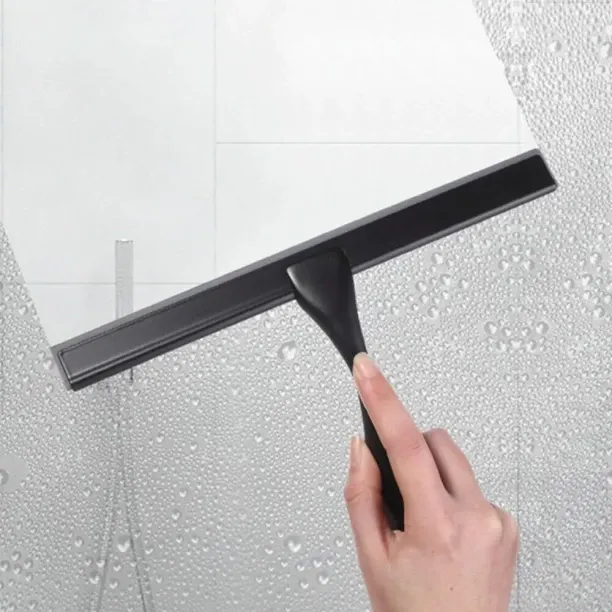 Moucles 10 Inch Squeegee for Shower Glass Stainless Steel Streak-Free Glass Cleaner with Adhesive H…
