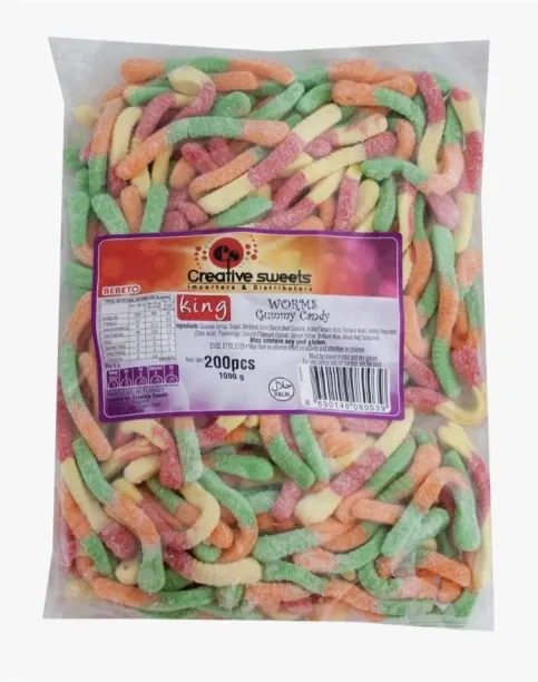 Creative sweets Worms gummy candy Bag