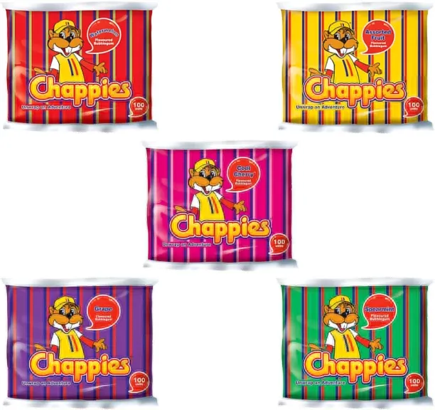 Chappies 5x100 Flavoured Bubblegum Chewing Gum Candy Treats Bag