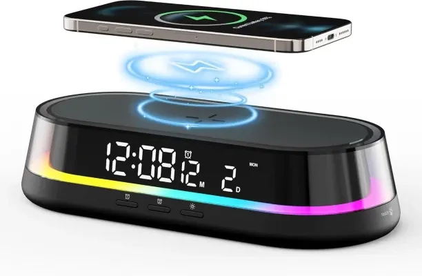 Fantasy Town Plastic Analog-digital Table Clock