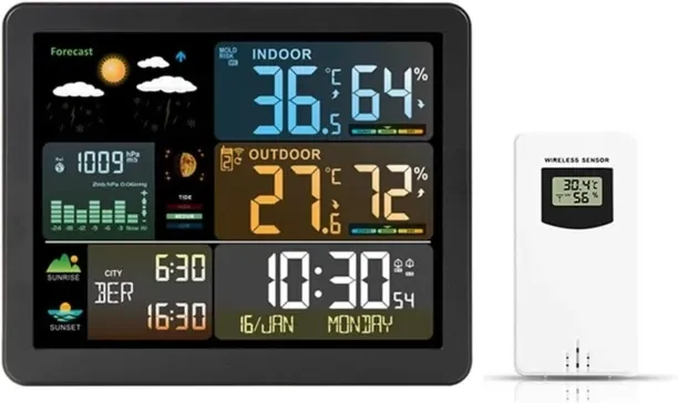 Flycross Resin Analog-digital Table Clock