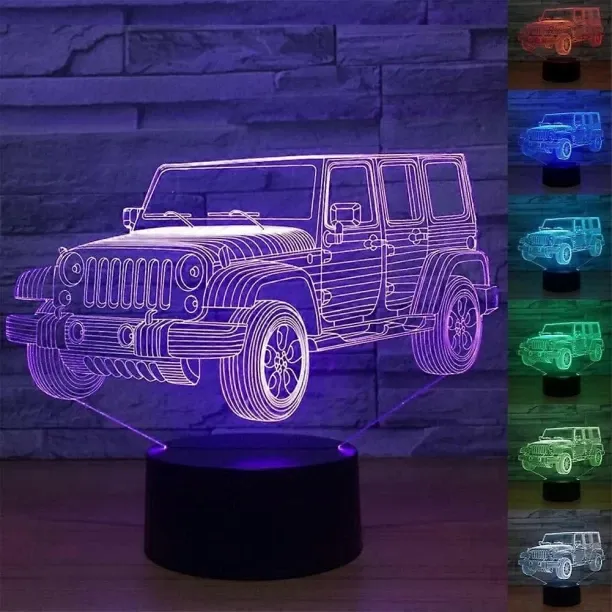 Huanix Remote Control Night Light Lamp 3D Optical Illusion Truck Colorful Lighting Effect Touch Swi…
