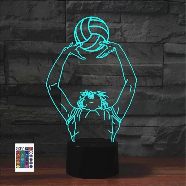 Huanix Remote Control Night Light Lamp 3D Play Volleyball Remote Control 16 Color Night Lights Bedr…