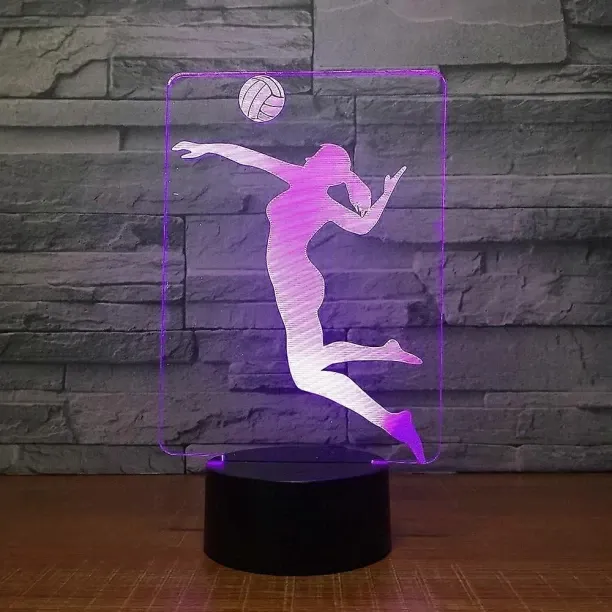 Huanix Remote Control Night Light Lamp 3D Play Volleyball Night Light Touch Table Desk Optical Bedr…