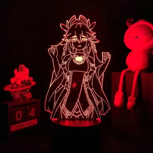 Huanix Remote Control Night Light Lamp Anime Game Led Lamp Yae Miko Figure for Bedroom Lamp RGB LED…