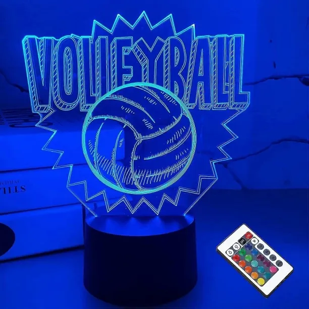 Huanix Remote Control Night Light Lamp Volleyball 3D Night Light for Kids, Children Living Room Bed…