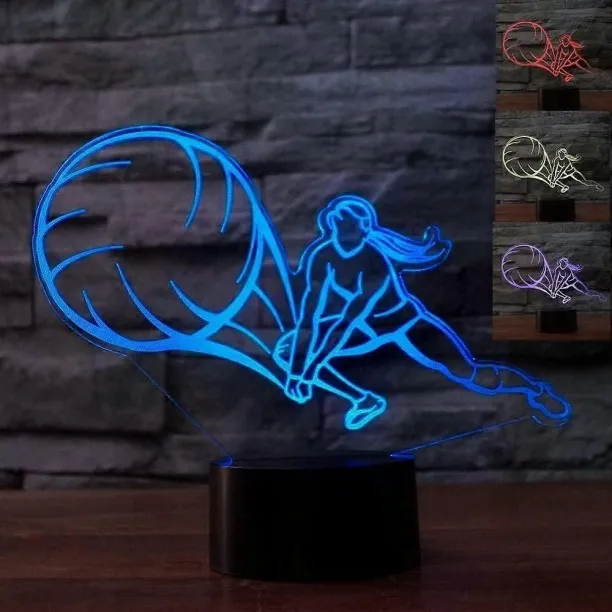 Huanix Remote Control Night Light Lamp 3D Volleyball Night Light led Lamp Illusion 7 Color Bedroom …