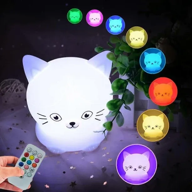 Huanix Remote Control Night Light Lamp Cat Night Light, Children's Room Lights, Toddler Bedroom Sle…