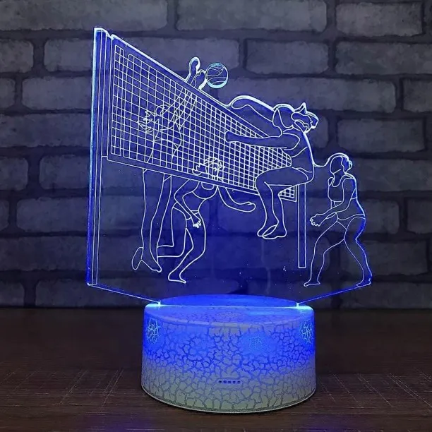 Huanix Remote Control Night Light Lamp 3D Women's Volleyball Night Light, 3D Illusion Lamp 16 Bedro…