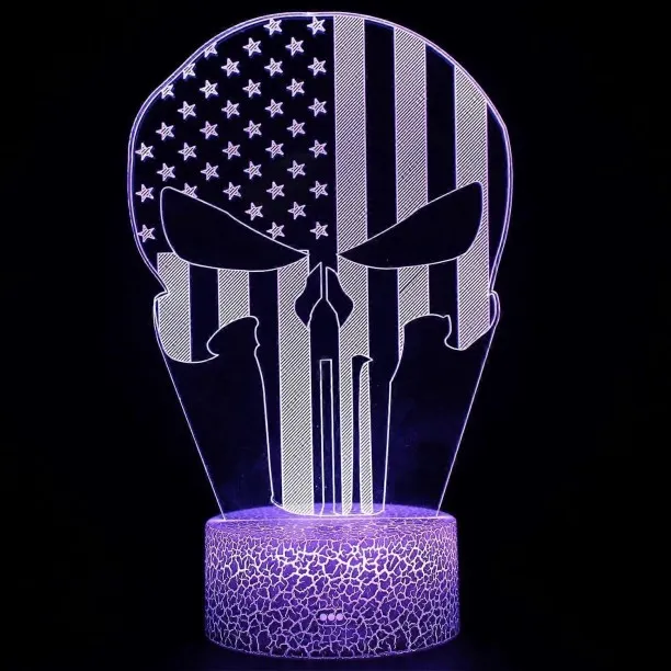 Huanix Remote Control Night Light Lamp 3D Illusion Lamp Flags 3D Table Lamp Children Bedroom Lamp R…