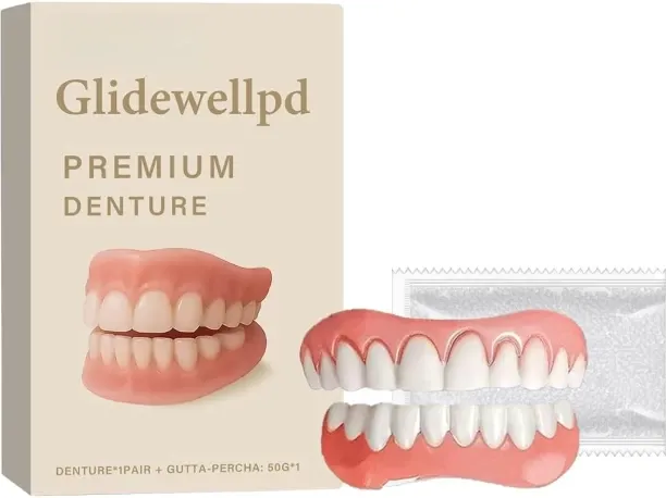 GLIDEWELLPD Instant Smile Boost Denture Kit – Comfortable Cosmetic Teeth Adhesive for Easy Fit and …