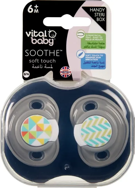 Vital Baby SOOTHE™ soft touch 6m 2pk pop Soother