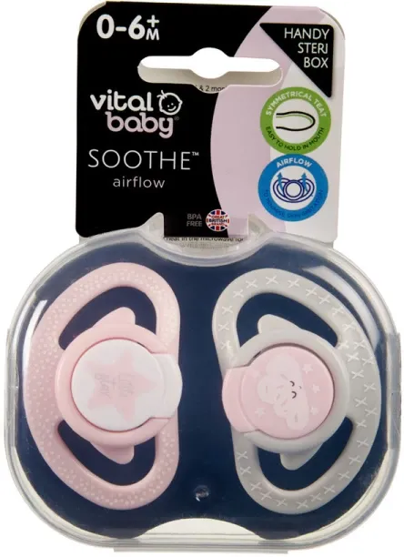 Vital Baby SOOTHE™ | Airflow 0-6mth (2pk) Star Soother