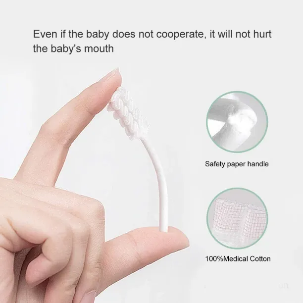 Chenshia Baby Baby Silicone Finger Toothbrush & Baby Oral Cleaning Swabs (42 Pieces)) Teether