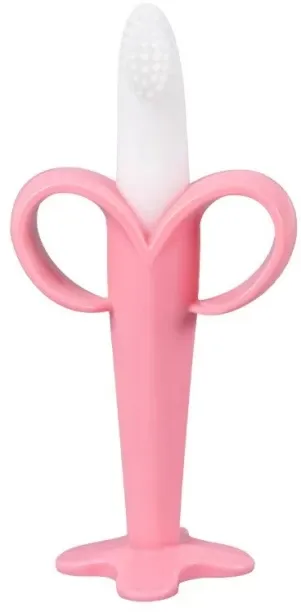 RUIQI Baby Banana Silicone Teething Toothbrush Food Grade Teether