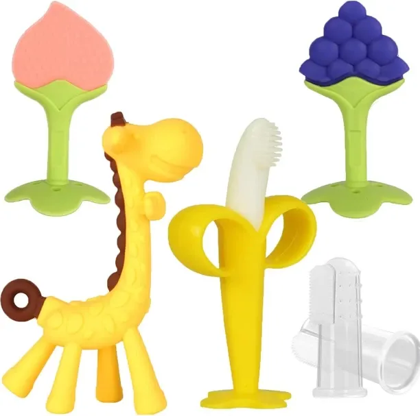 OMGift Baby Teething Toys 3-6 Months, Baby Chew Teether Freezer BPA Free, Babies Teething Relief fo…