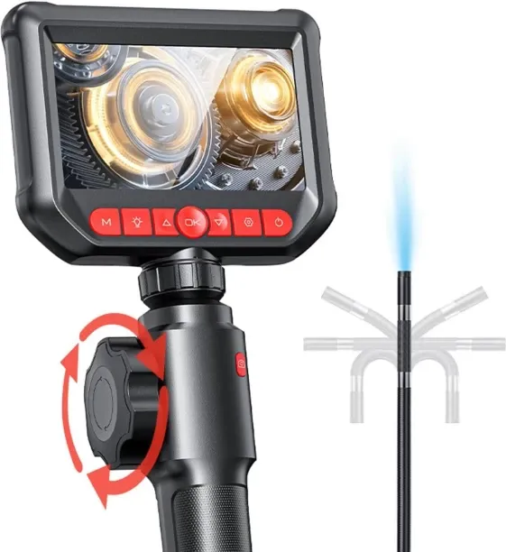 WEIWEISTORE 6mm Handheld Endoscope, Articulating Borescope with Two-Way 360 ° Rotating, Waterproof …