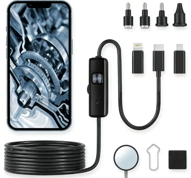 spark Endoscope, Lighted Endoscope Camera, 1920P HD Borescope Tool, Endoscope with Semi-rigid Snake…