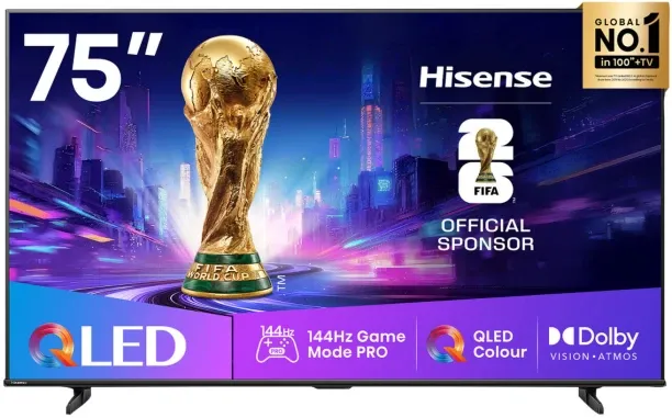 Hisense 190.5 cm (75 inch) QLED Ultra HD (4K) VIDAA Smart TV