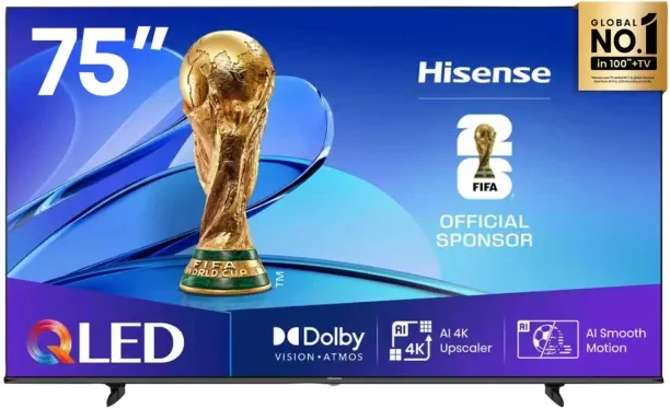 Hisense 190.5 cm (75 inch) QLED Ultra HD (4K) VIDAA Smart TV